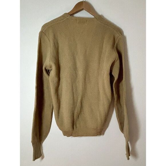 Parker Of Vienna Vintage 100% Wool Cardigan Sweater Tan Medium - Picture 2 of 7